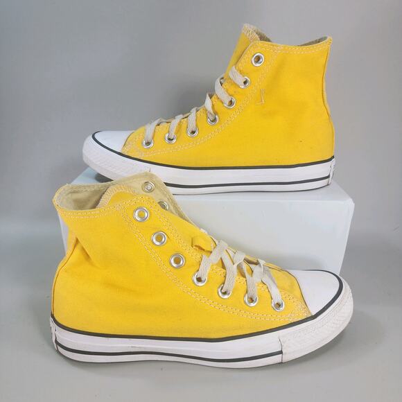 Women's Converse Chuck Taylor All-Stars Size 7 011640 Yellow Canvas Sneakers - Picture 4 of 7